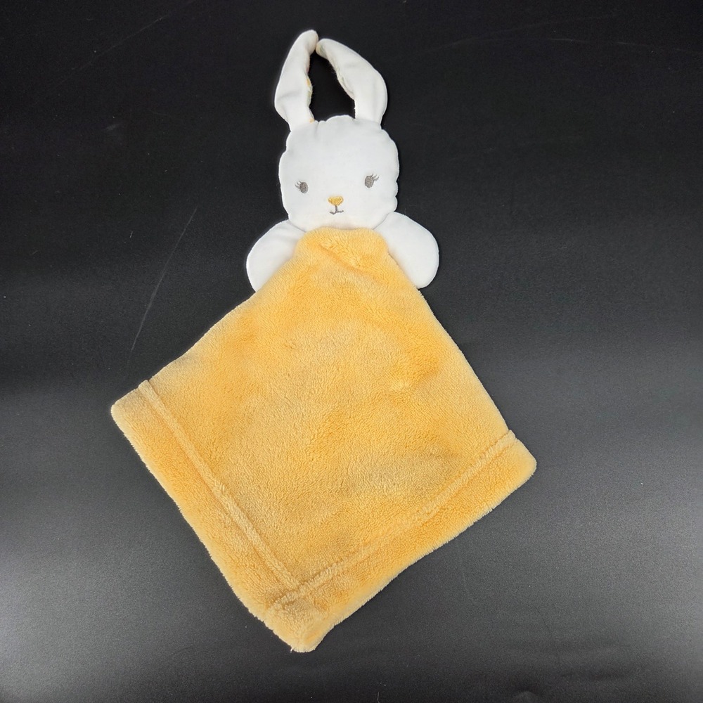 Kyle and Deena Yellow Bunny Rabbit Security Blanket Baby Lovey White Floral Ears